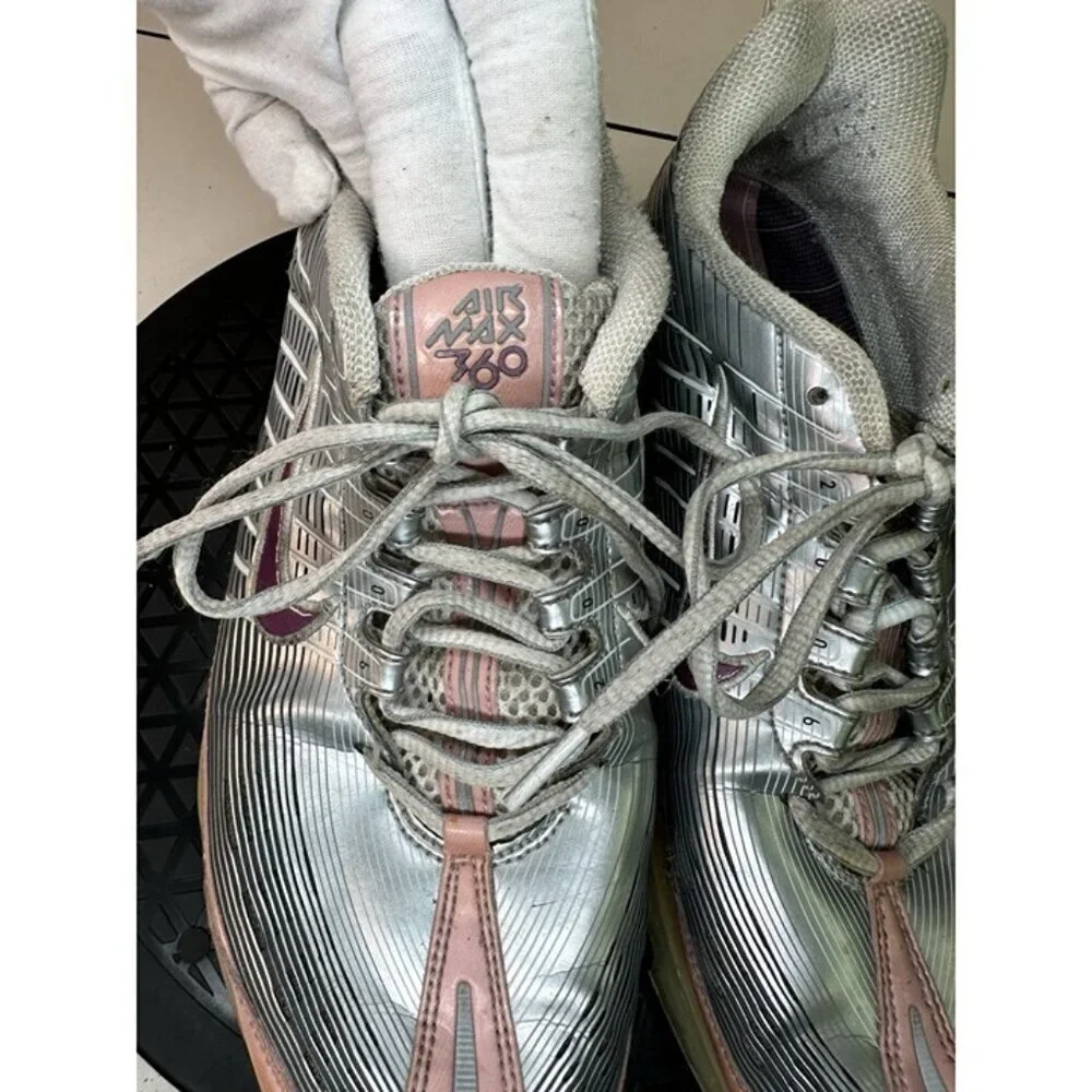 Nike 310909-051 Air Max 360 Women's Silver & Pink Sneakers Sz 8.5 US
